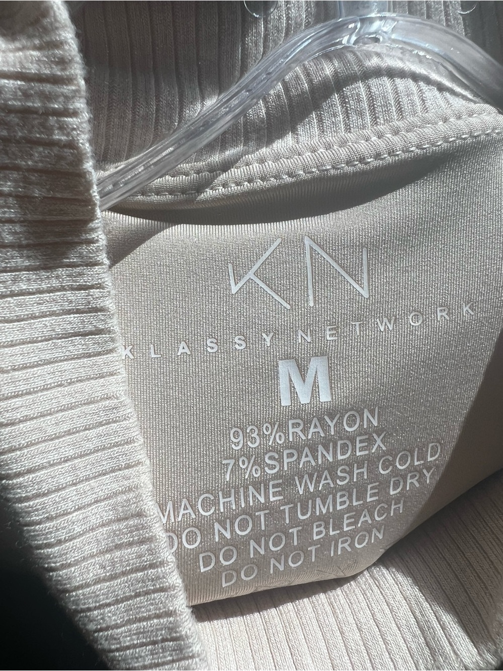 Klassy Network Beige Mock Neck Ribbed Tank - Picture 4 of 4